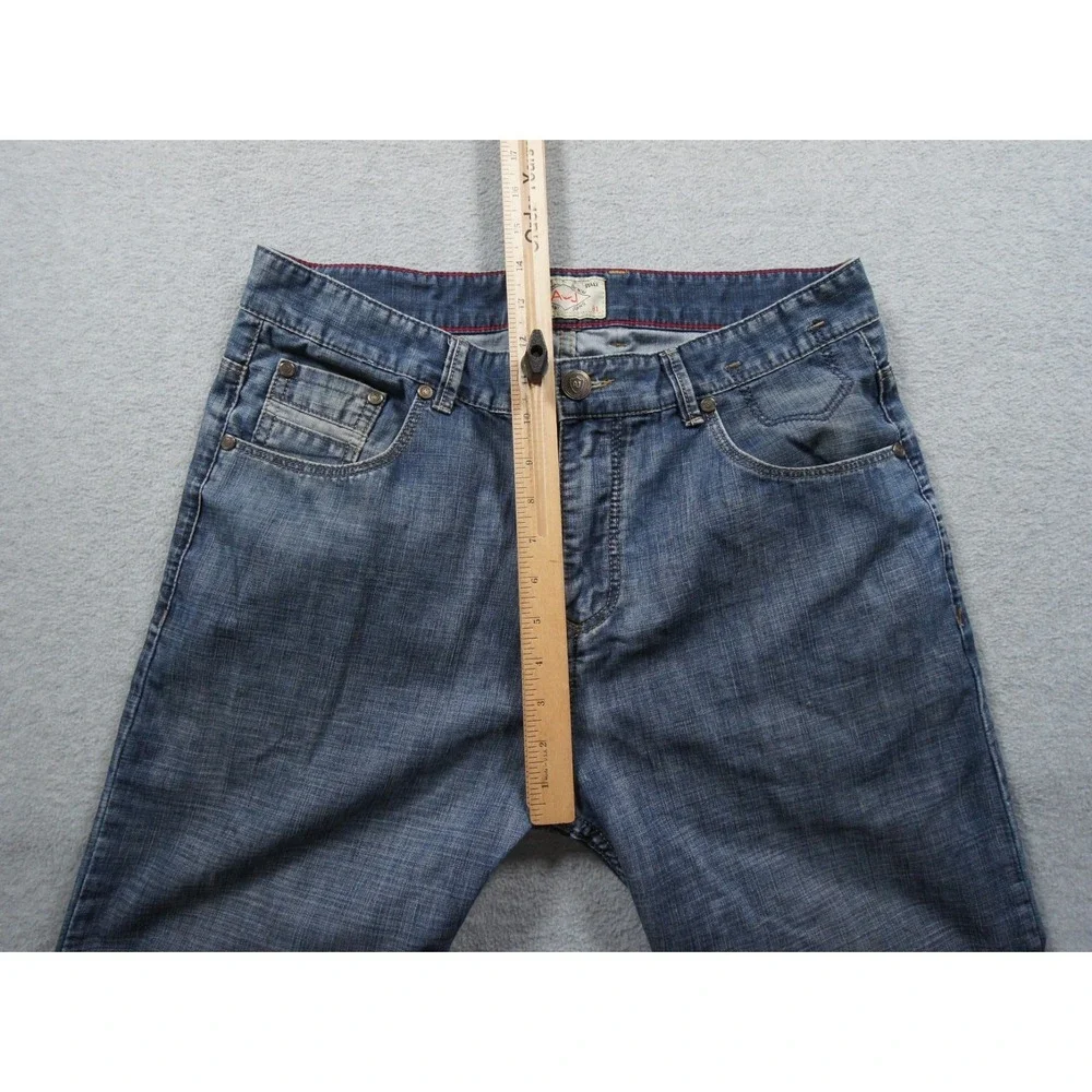 Armani Jeans Mens 36 Blue Denim Pants Straight Leg Italy‎ Luxury Casual 35x27